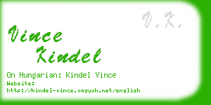 vince kindel business card